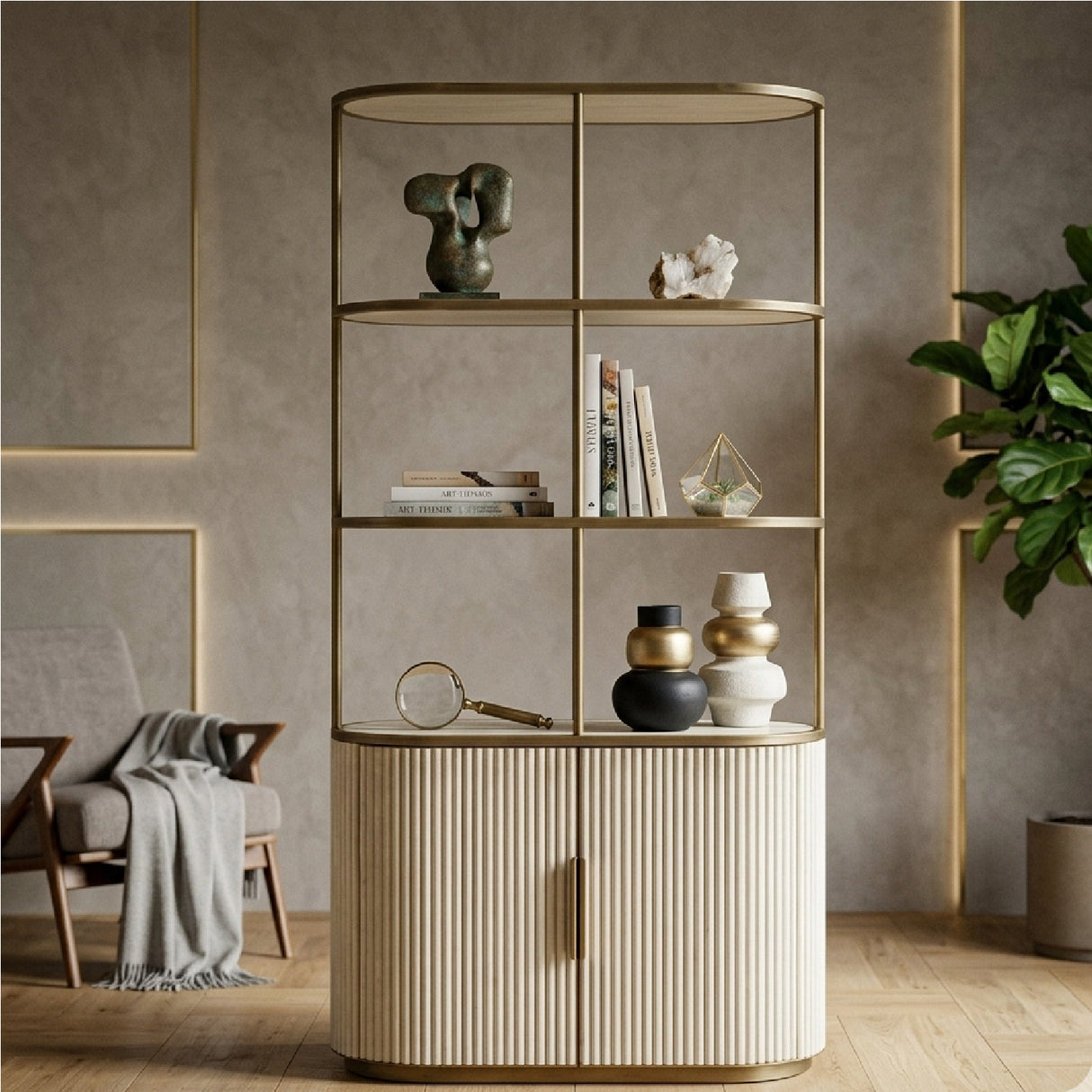White 2-Door Display Cabinet | Oroa.com
