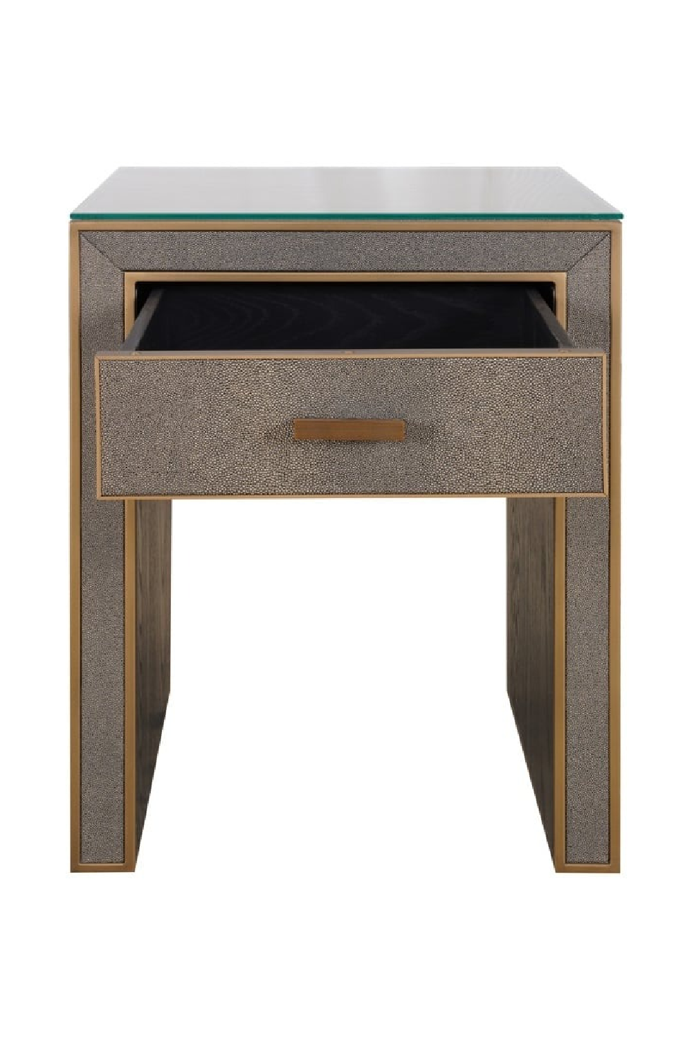 Brown Leather 1-Drawer Nightstand | Oroa.com