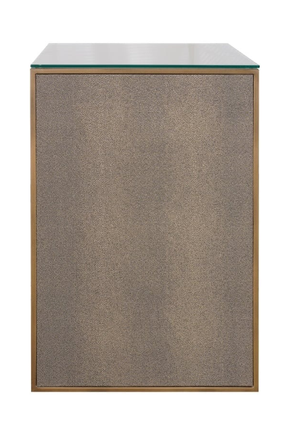 Brown Leather 1-Drawer Nightstand | Oroa.com