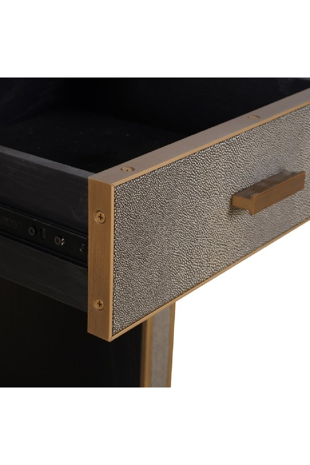 Brown Leather 1-Drawer Nightstand | Oroa.com