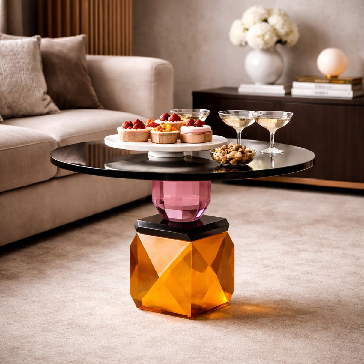 Orange Crystal Base Cakeplate | Oroa.com