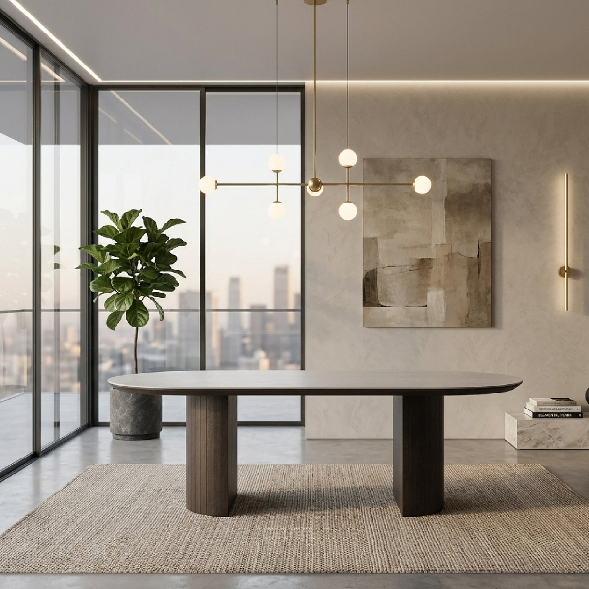 Travertine Ceramic Dining Table | Oroa.com