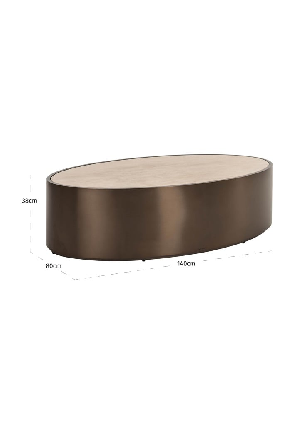 Bronze Framed Round Coffee Table | Oroa.com