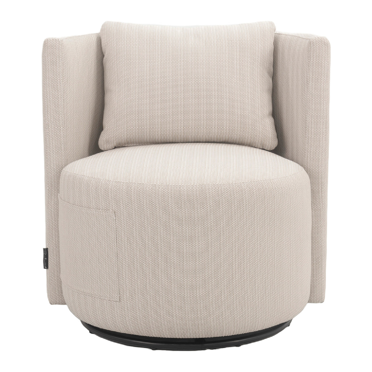 Modern European furniture - Beige Outdoor Swivel Dining Chair - www.oroa.com | Oroa.com