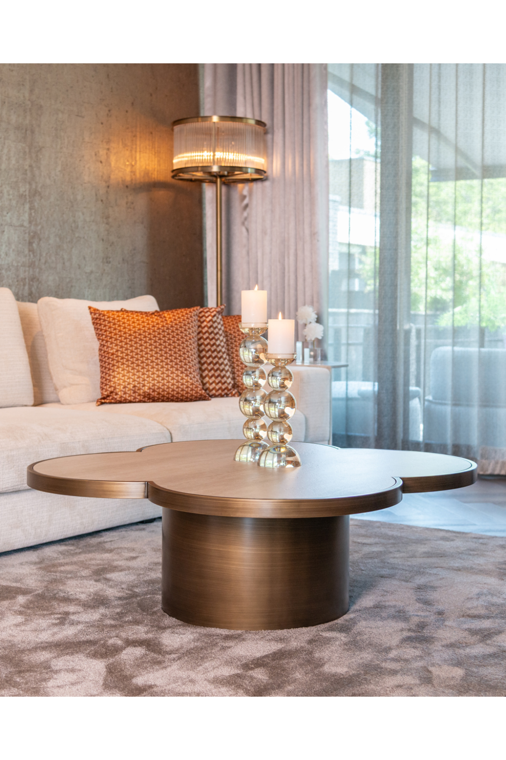 Travertine Ceramic Coffee Table | Richmond Interiors Clover | Oroa.com