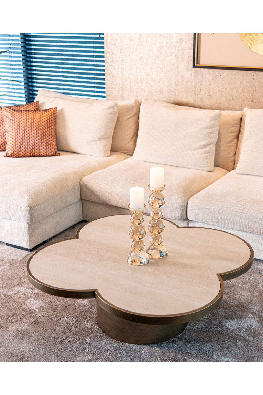 Travertine Ceramic Coffee Table | Oroa.com