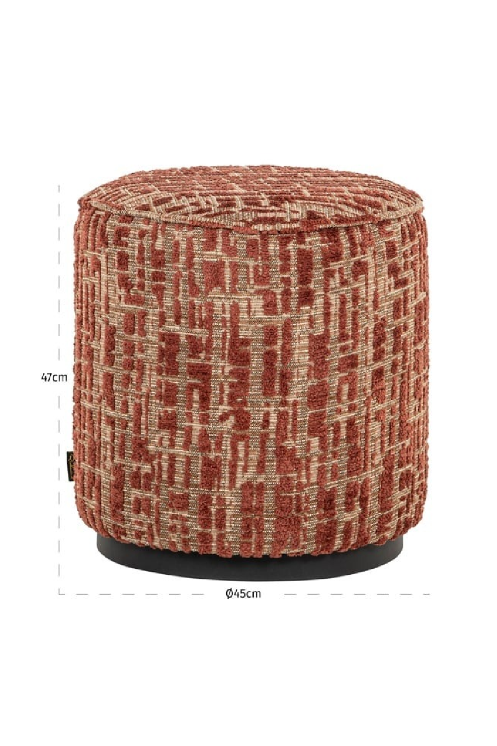 Cylindrical Upholstered Pouf S | Richmond Interiors Lexie | Oroa.com