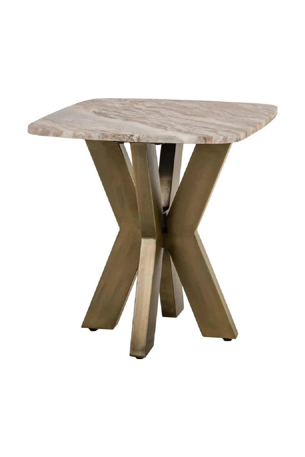 Brass Base Marble End Table | Oroa.com