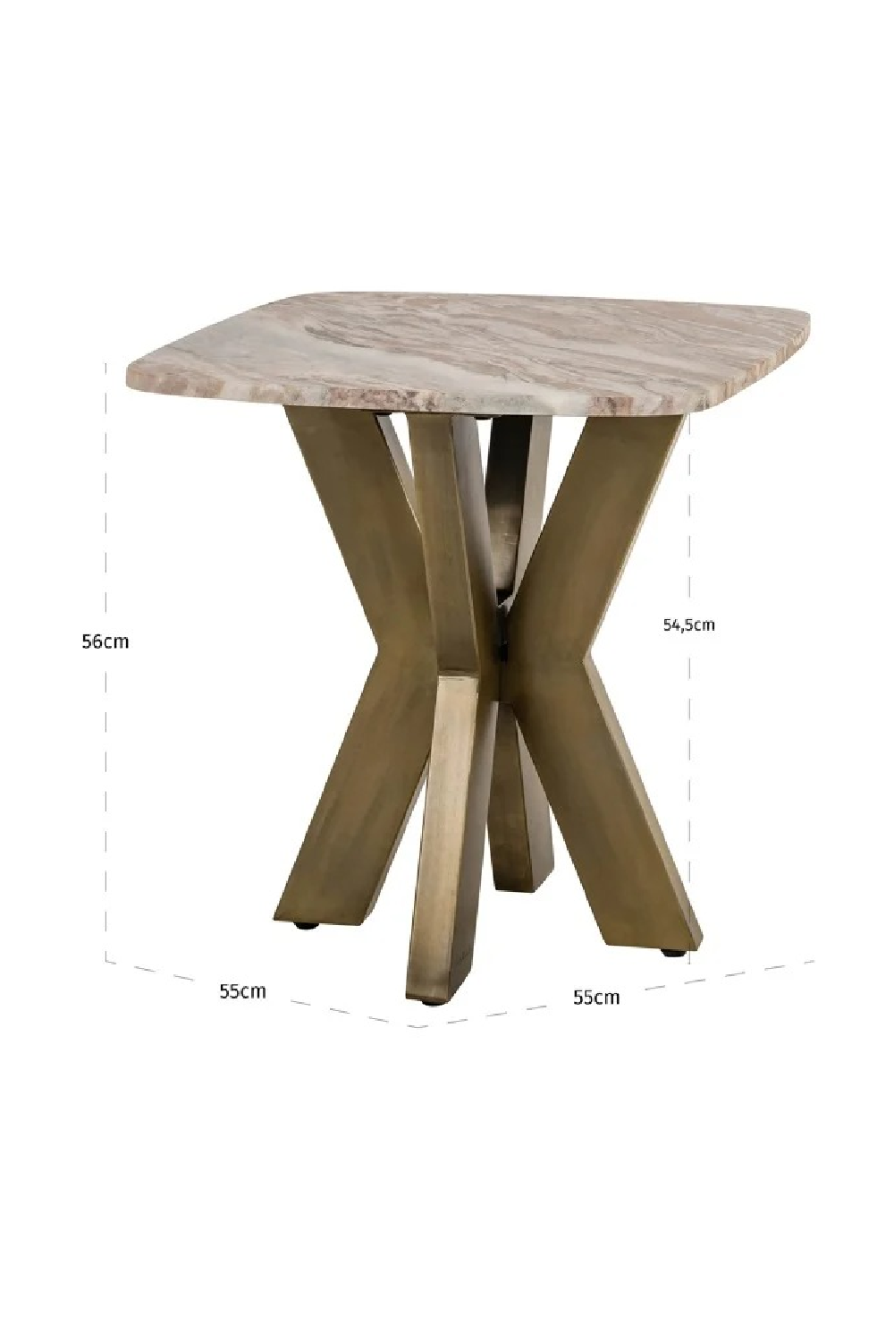 Brass Base Marble End Table | Oroa.com