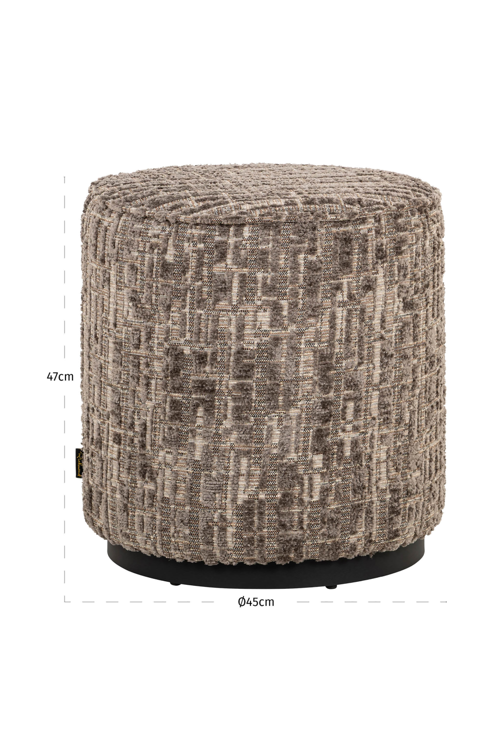 Gray Cylindrical Pouf | Richmond Interiors Lexie | Oroa.com