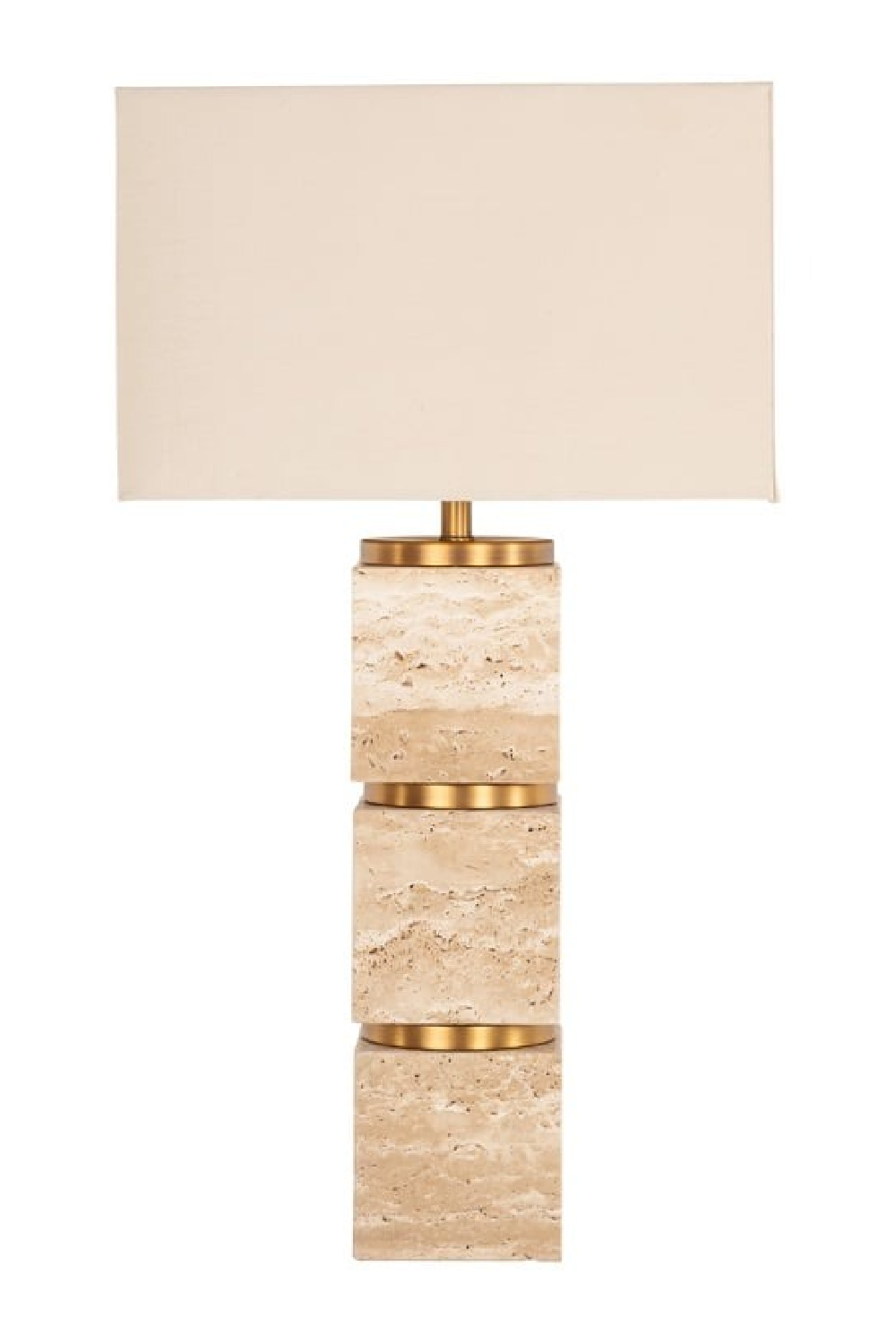 Beige Travertine Base Table Lamp | Oroa.com