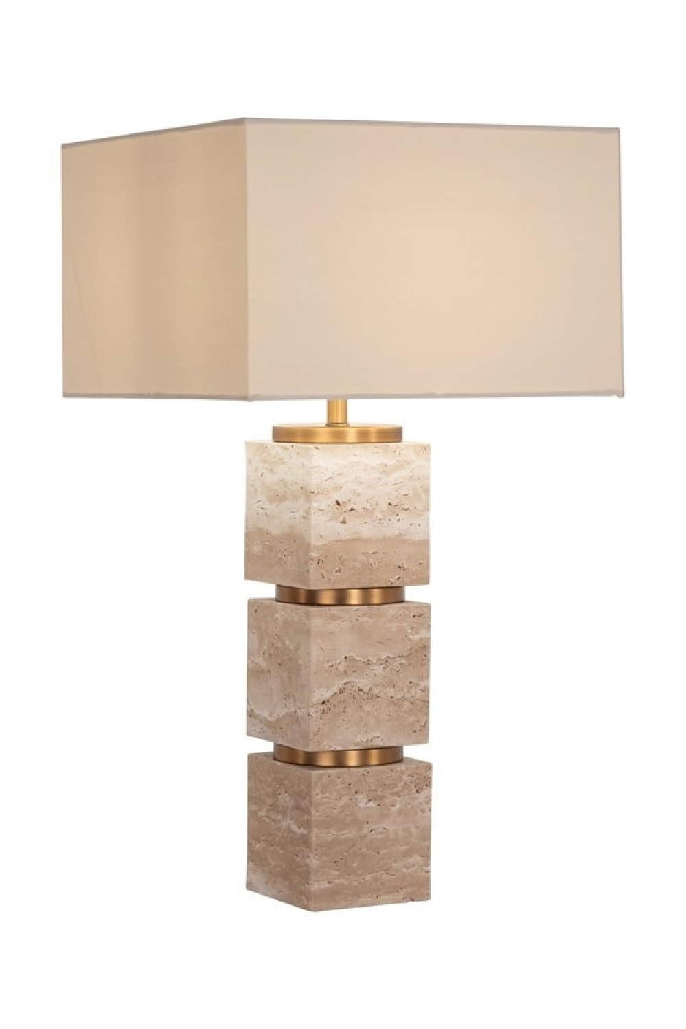 Beige Travertine Base Table Lamp | Oroa.com
