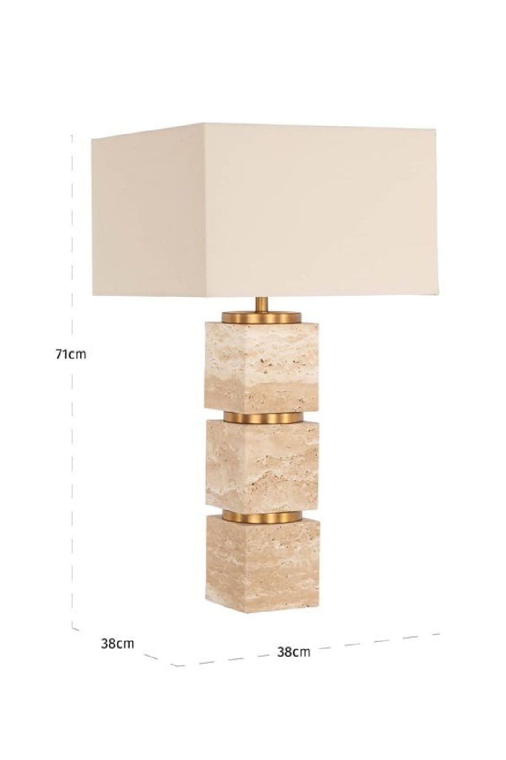 Beige Travertine Base Table Lamp | Oroa.com