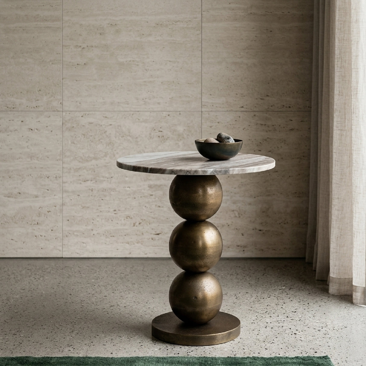 Beige Marble End Table | Oroa.com