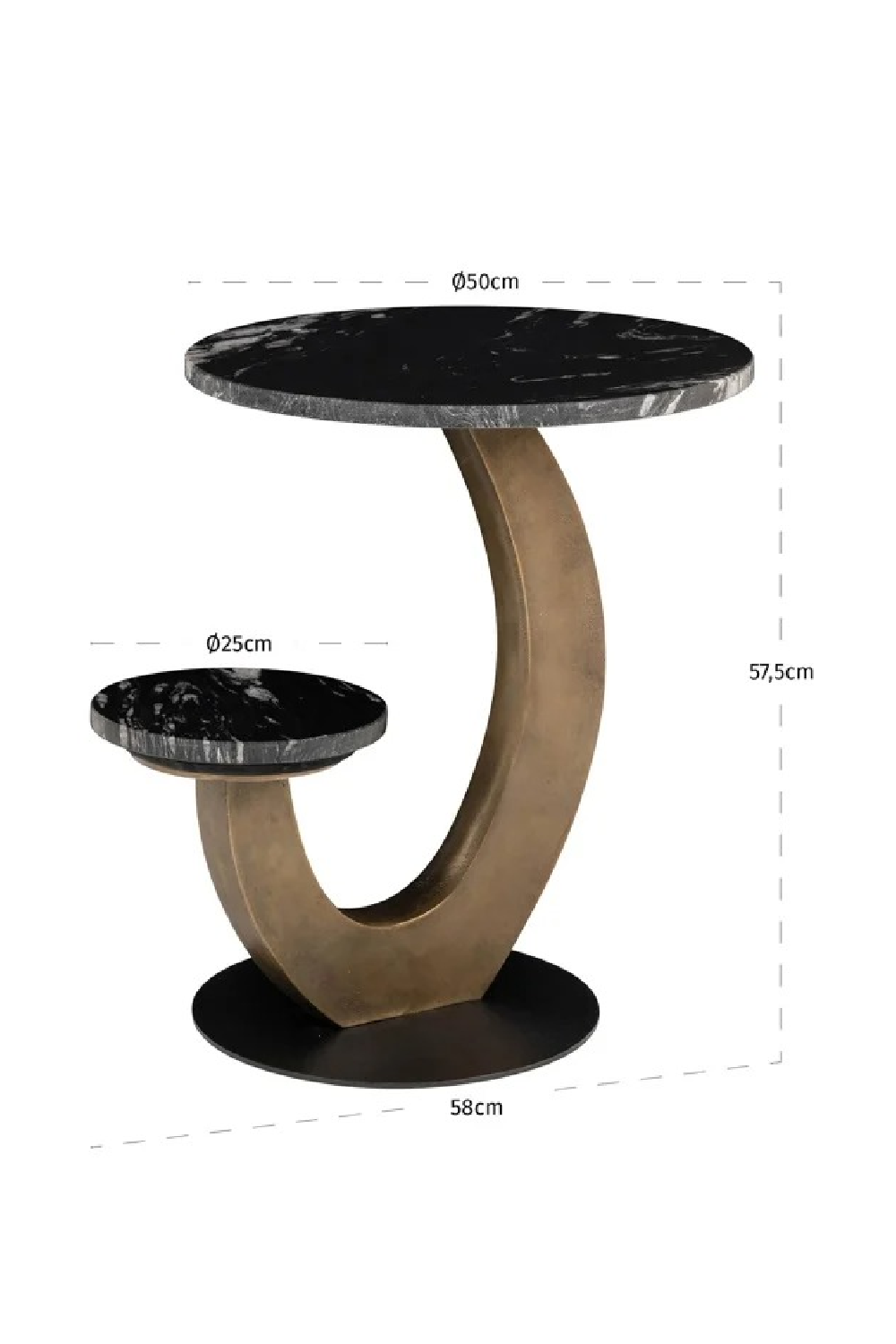 Brushed Gold Base End Table | Richmond Interiors Sia | Oroa.com