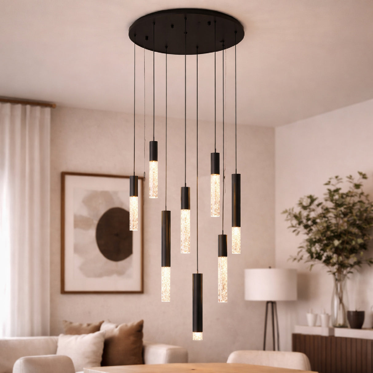 8 Tubular Lamps Chandelier | Oroa.com