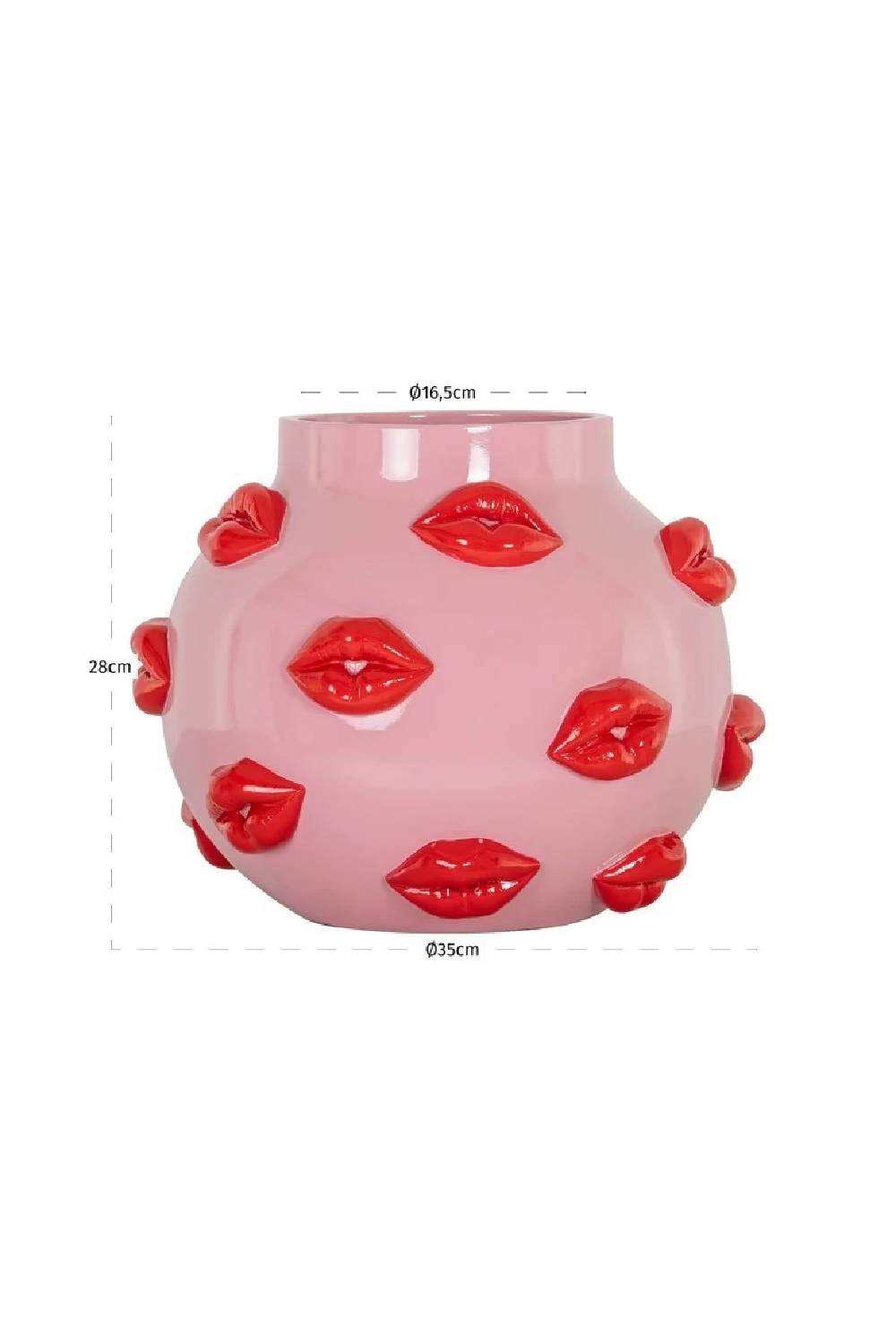 Lips Embossed Pink Vase | Oroa.com