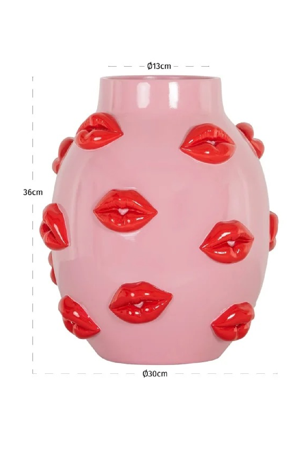 Lips Embossed Pink Vase | Oroa.com