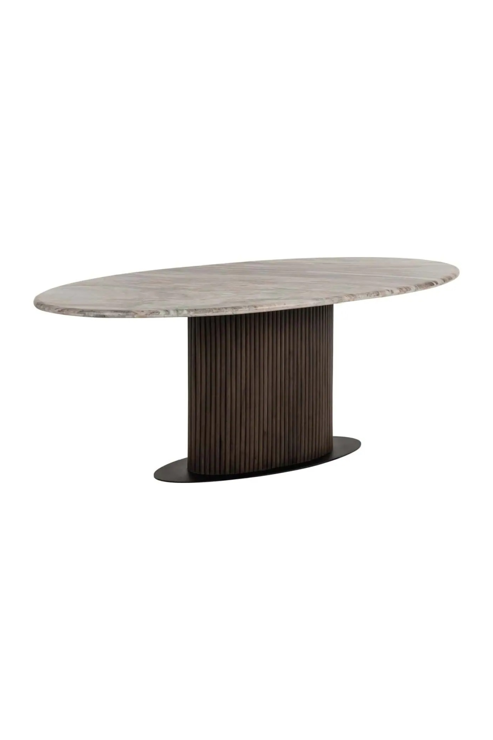Brown Marble Oval Dining Table | Oroa.com