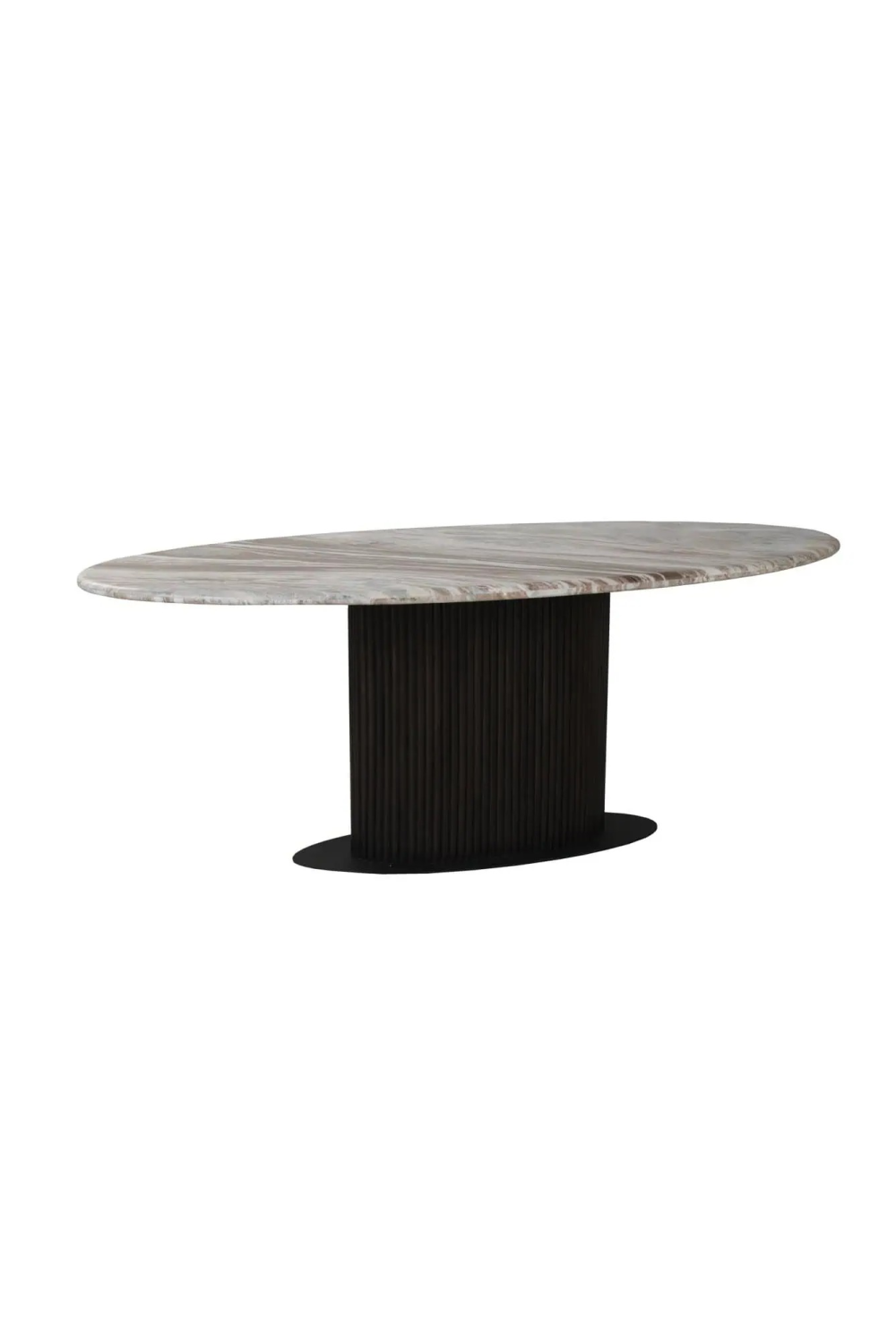 Brown Marble Oval Dining Table | Oroa.com