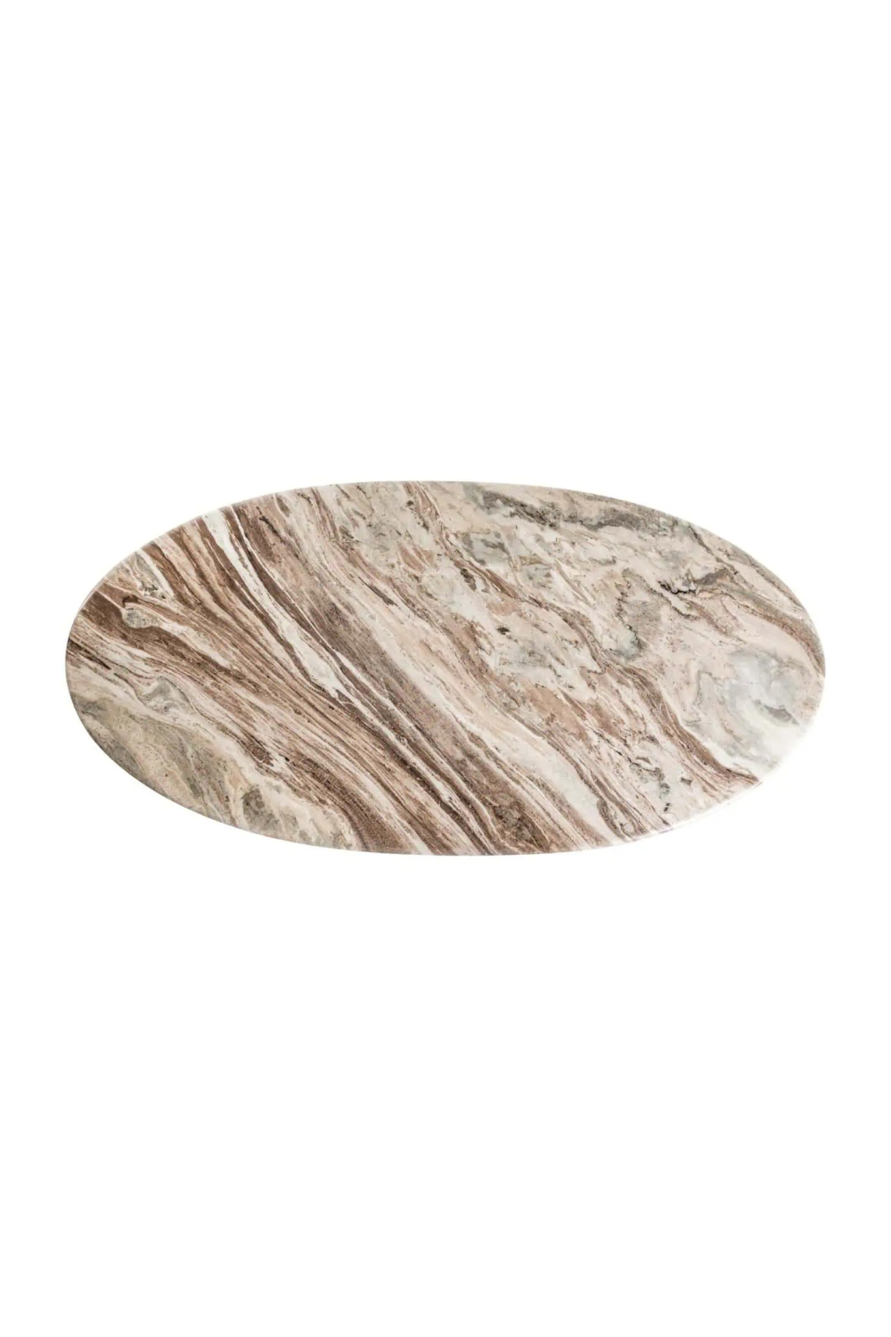 Brown Marble Oval Dining Table | Oroa.com