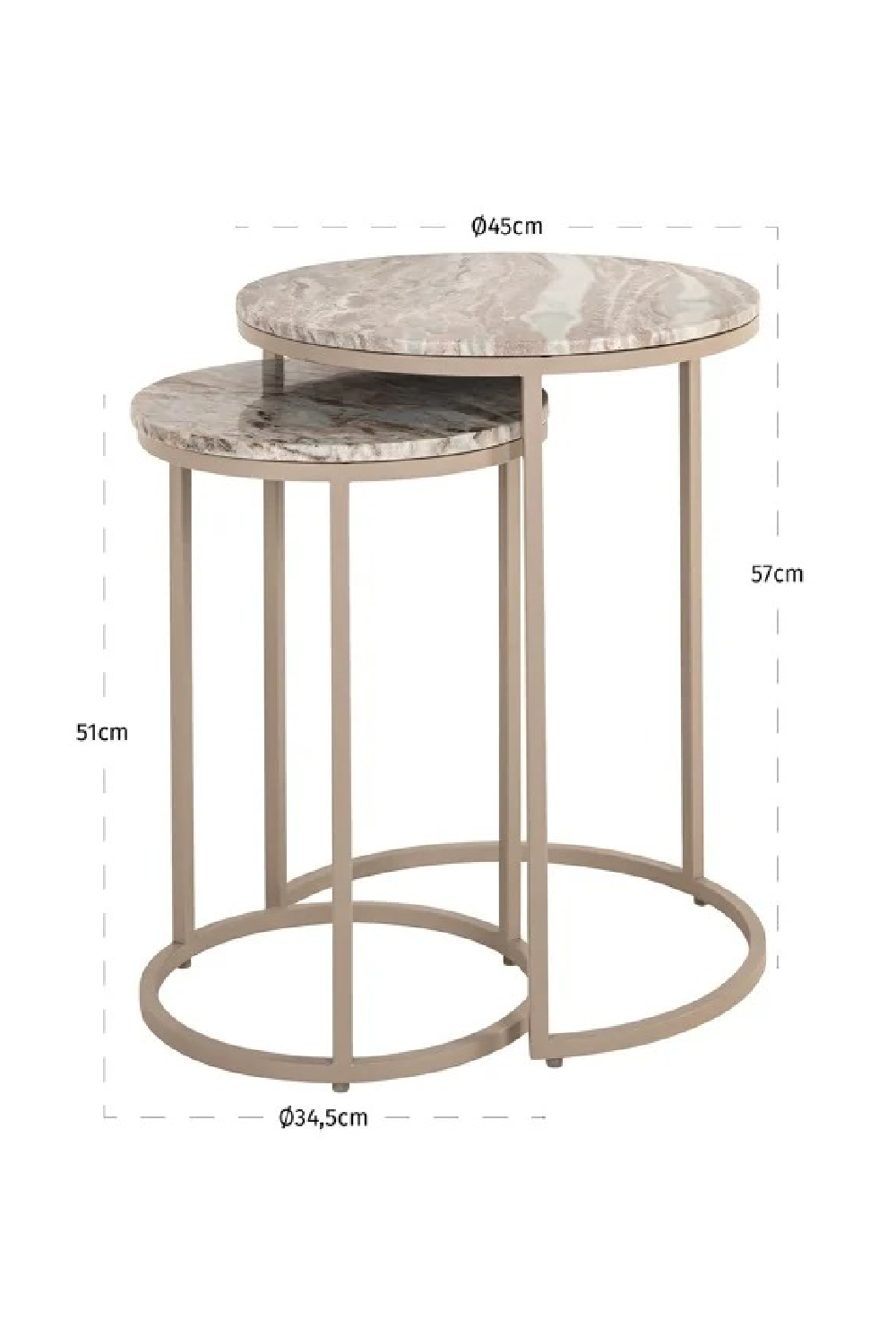Marble Nested End Tables (2) | Oroa.com