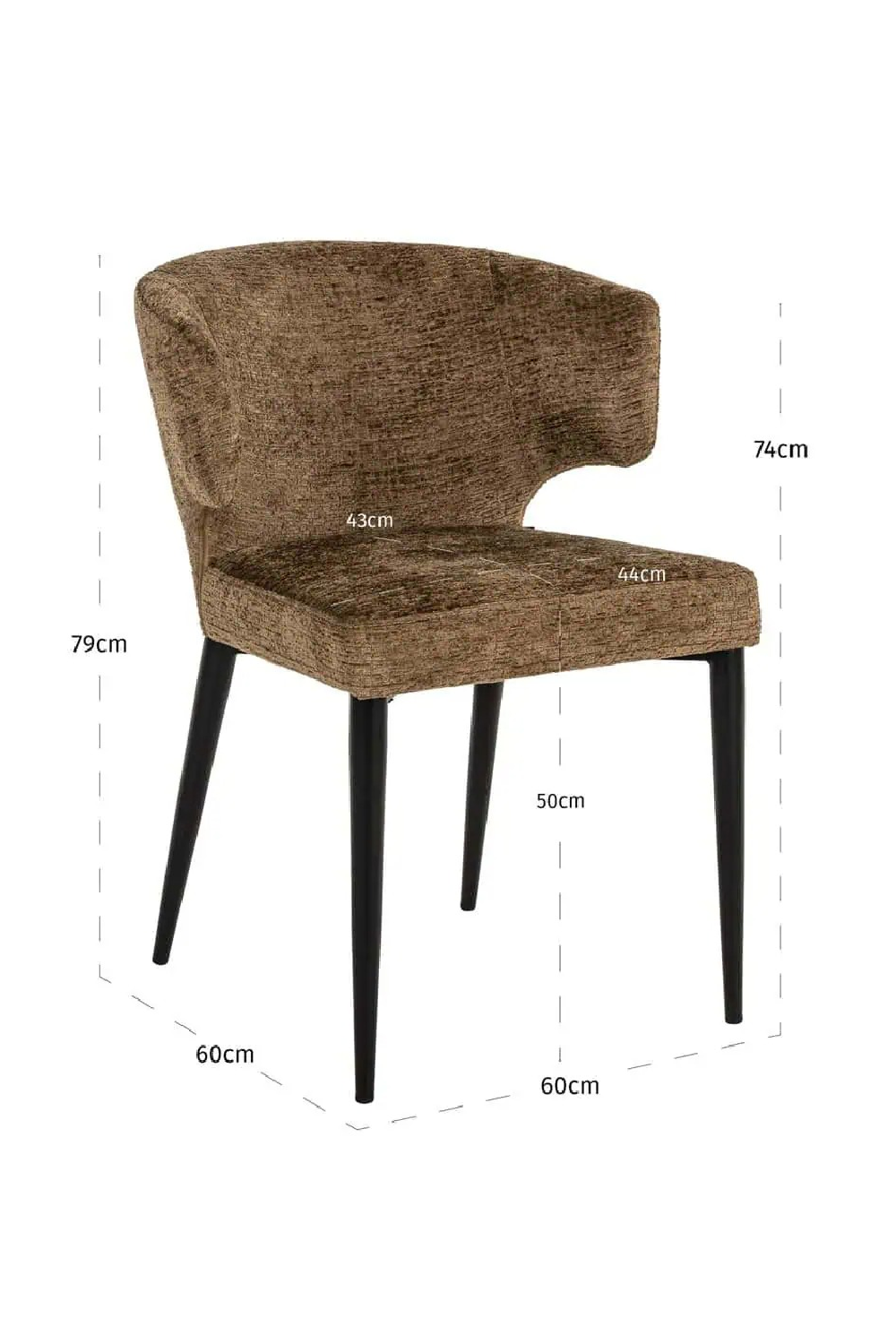 Brown Curved Back Dining Chair | Oroa.com