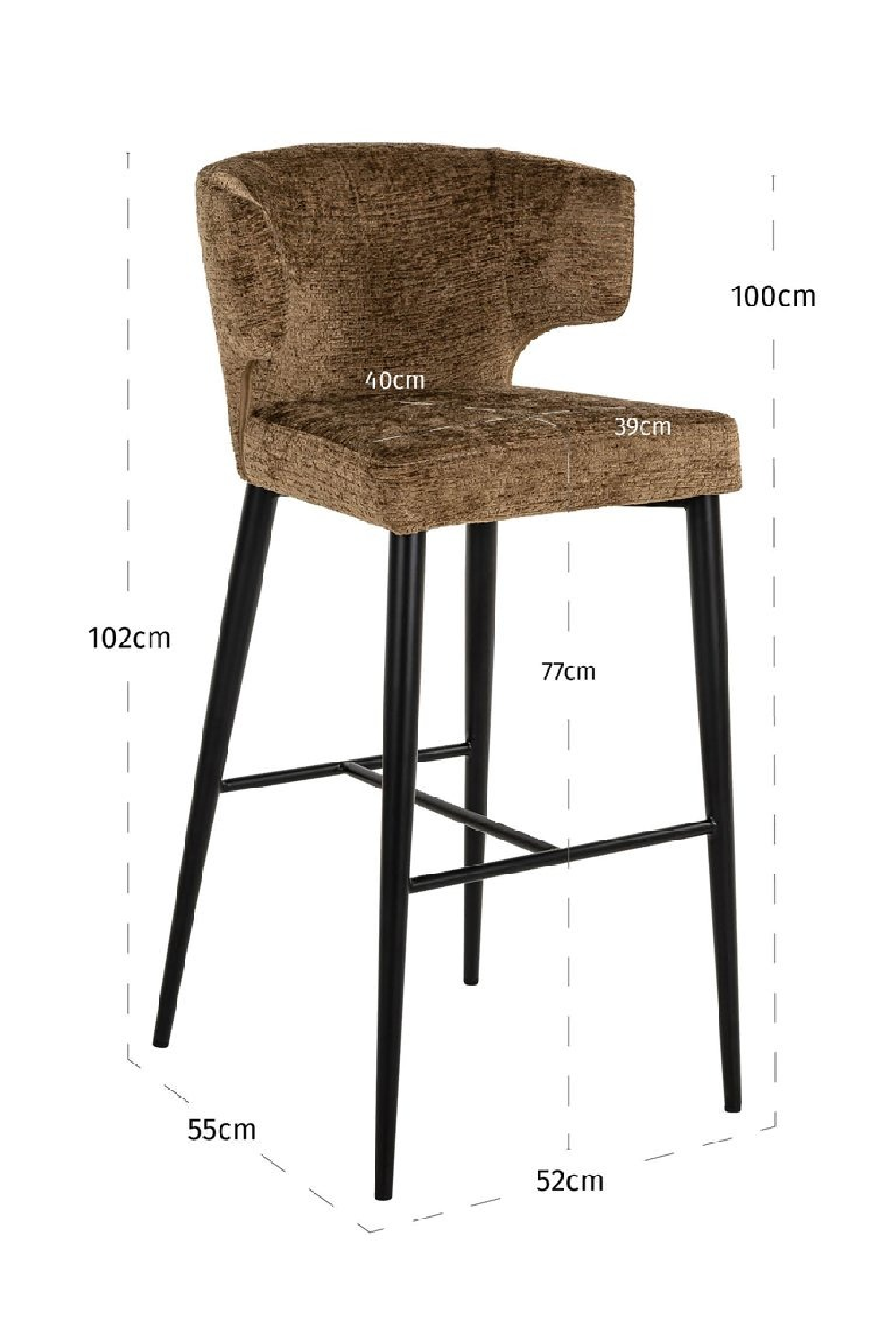 Curved Back Bar Stool | Oroa.com