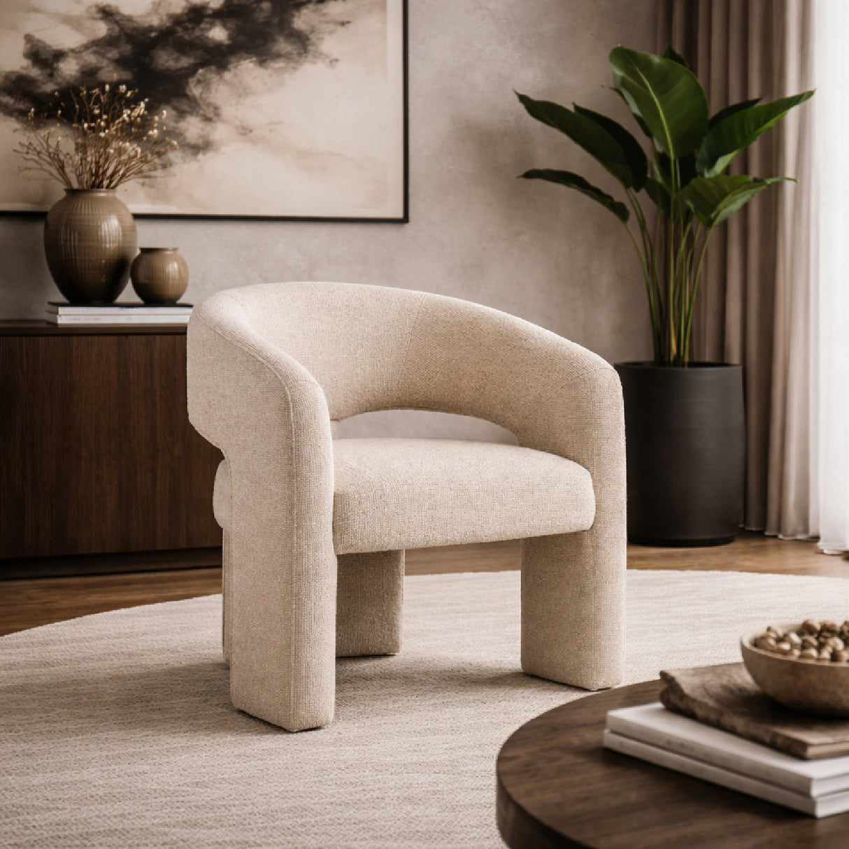 Cream Cut-Out Lounge Chair | Oroa.com