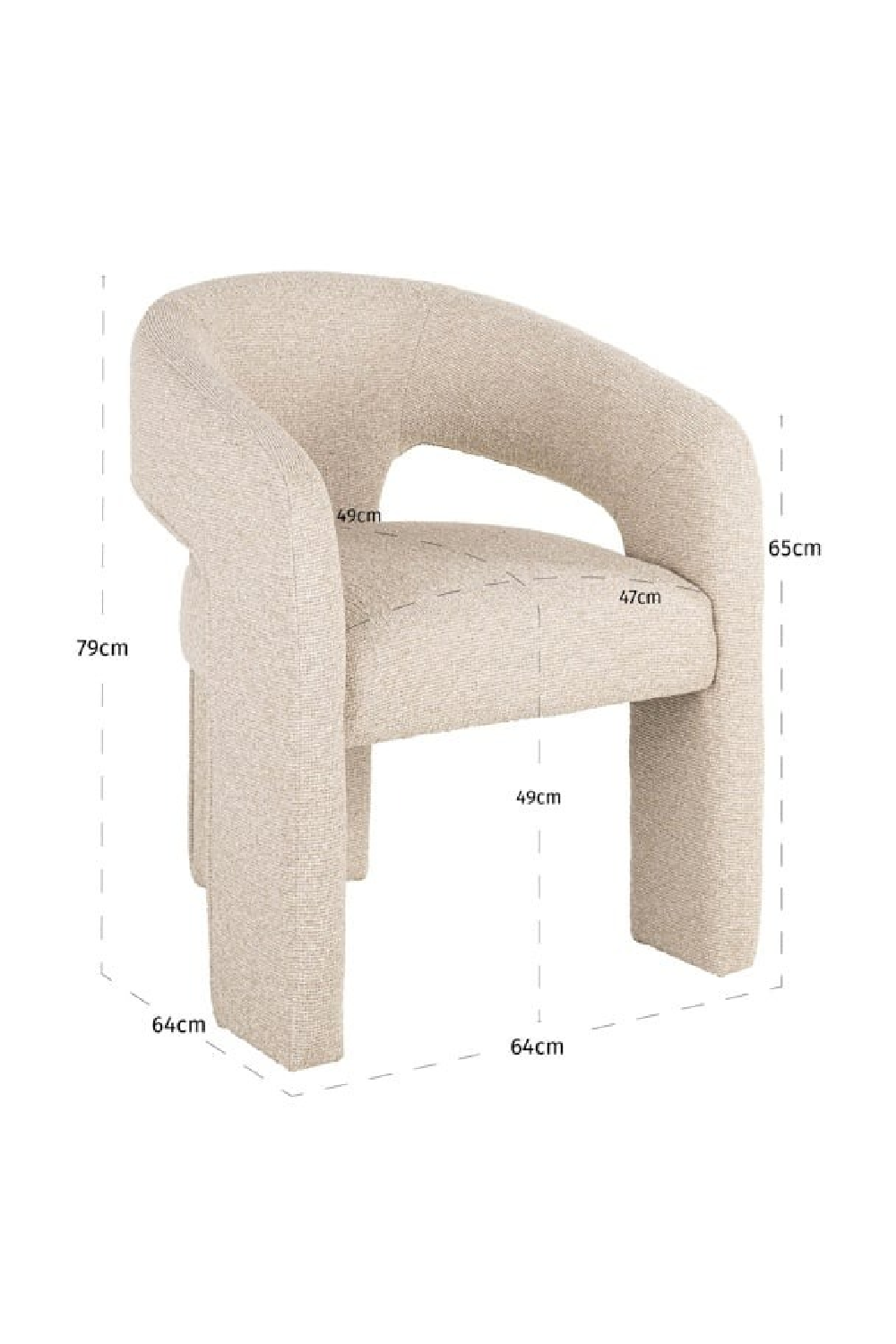 Cream Cut-Out Lounge Chair | Richmond Interiors Belle | Oroa.com