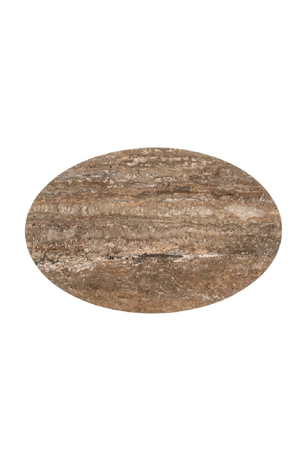 Oval Brown Travertine End Table | Oroa.com