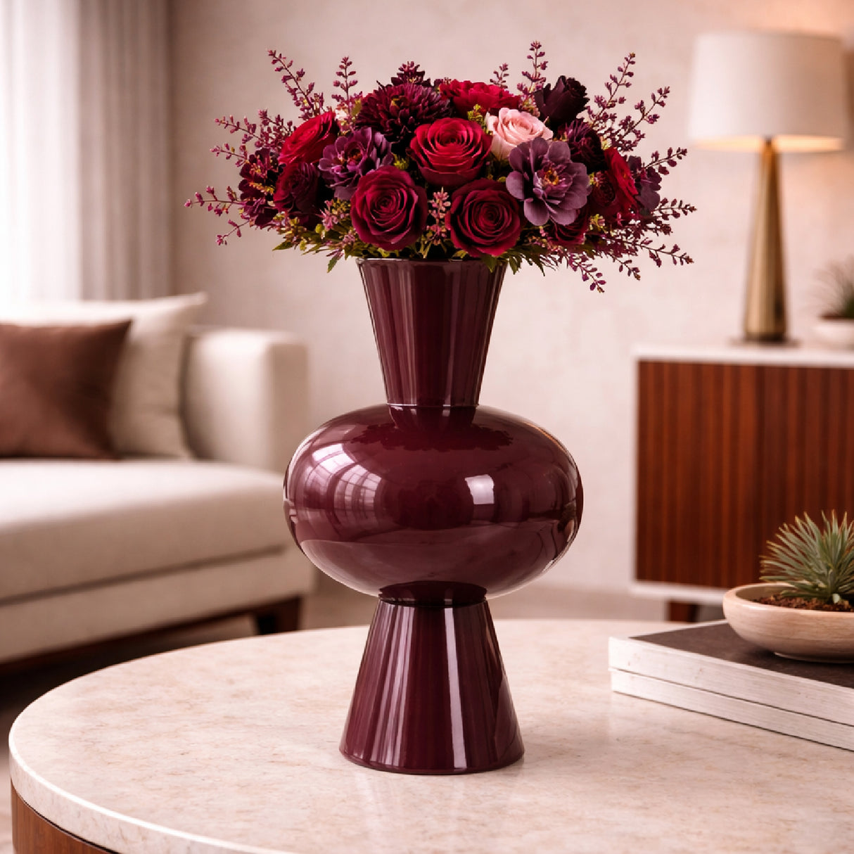 Red Conical Sphere Vase | Oroa.com