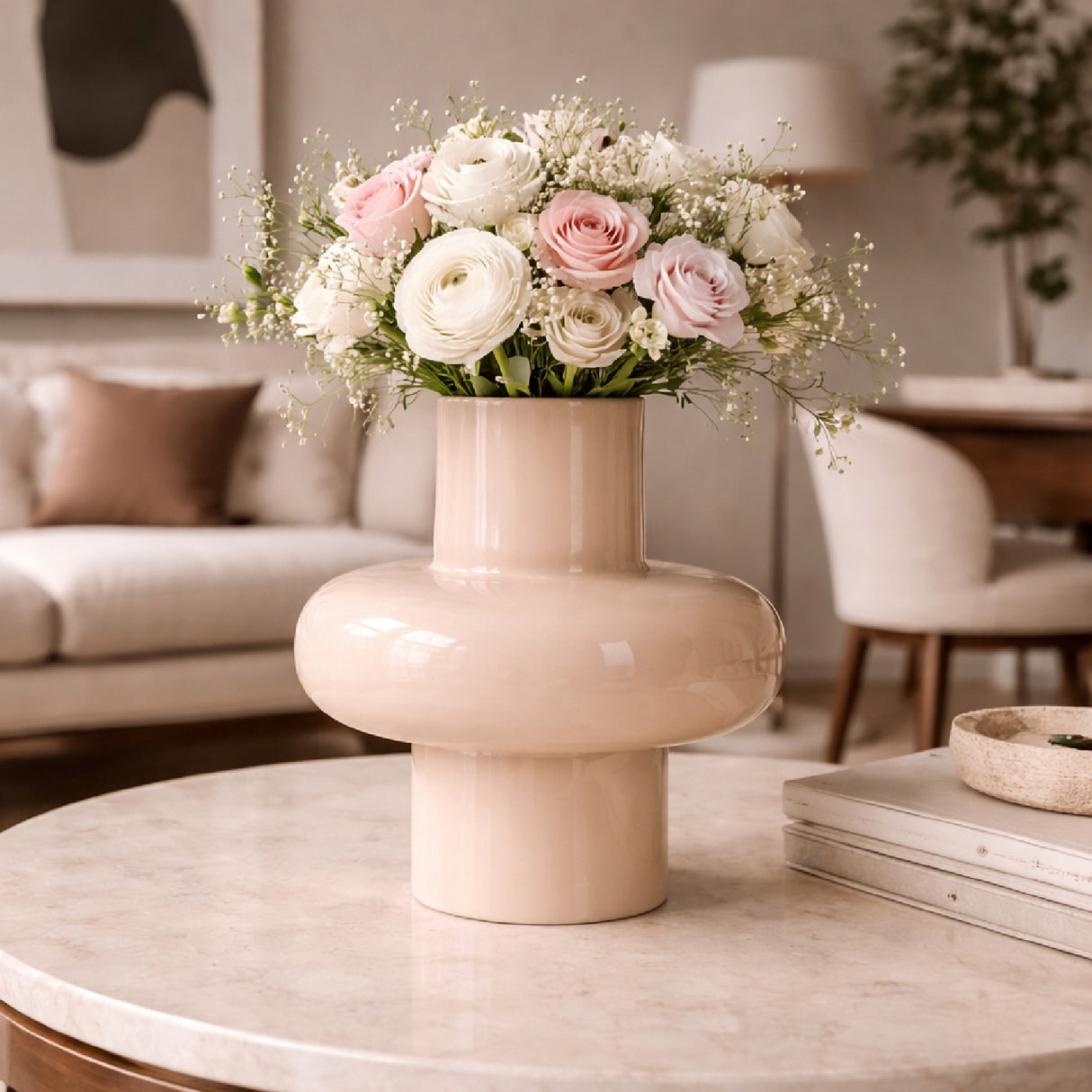 Modern European furniture - Cream Enamel Vase - www.oroa.com | Oroa.com