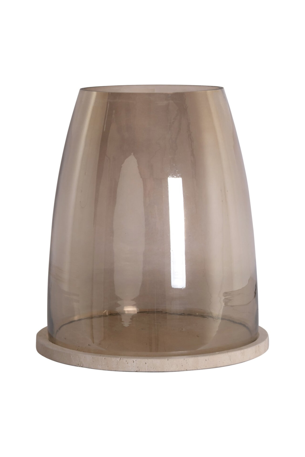 Travertine Base Glass Hurricane | Richmond Interiors Alusia | Oroa.com