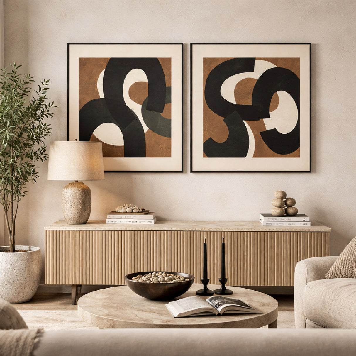 Brown Modern Minimalist Wall Art | Oroa.com