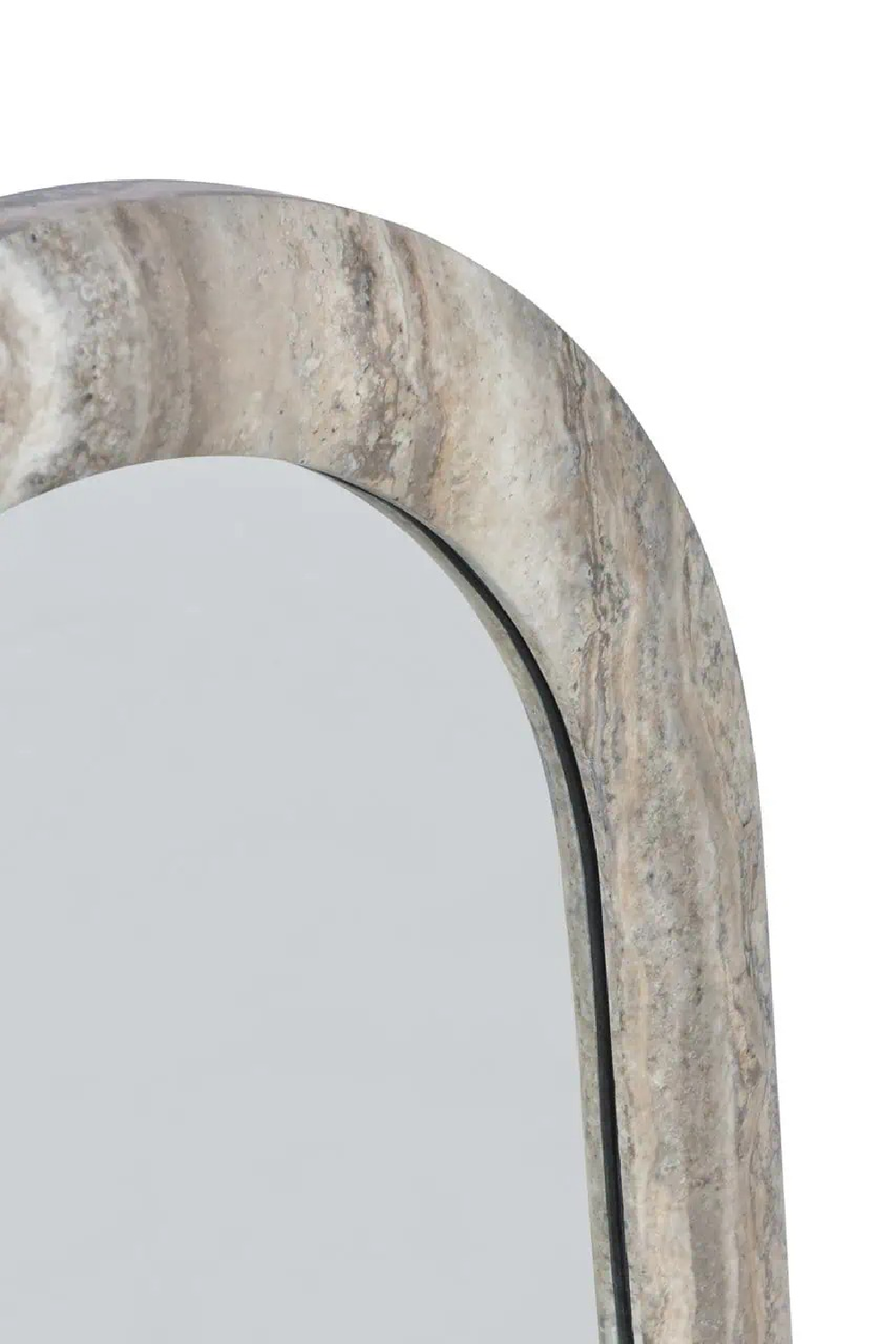 Gray Travertine Arched Mirror | Oroa.com