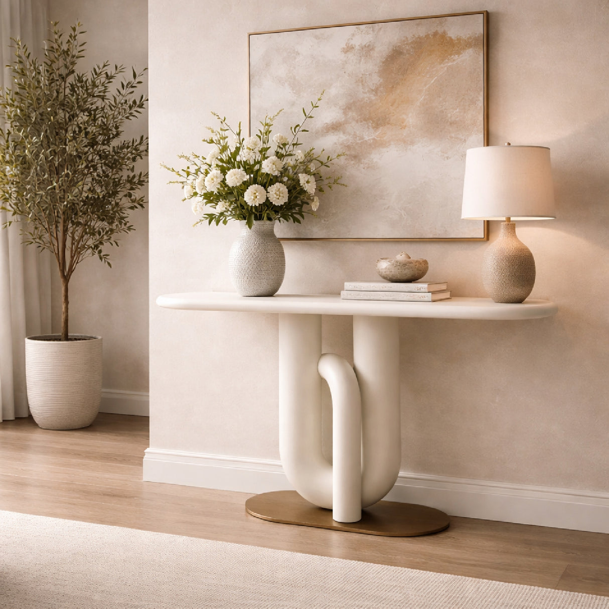 White Metal Modern Console | Oroa.com