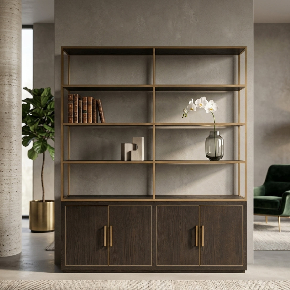 Brown Oak Wall Cabinet | Oroa.com