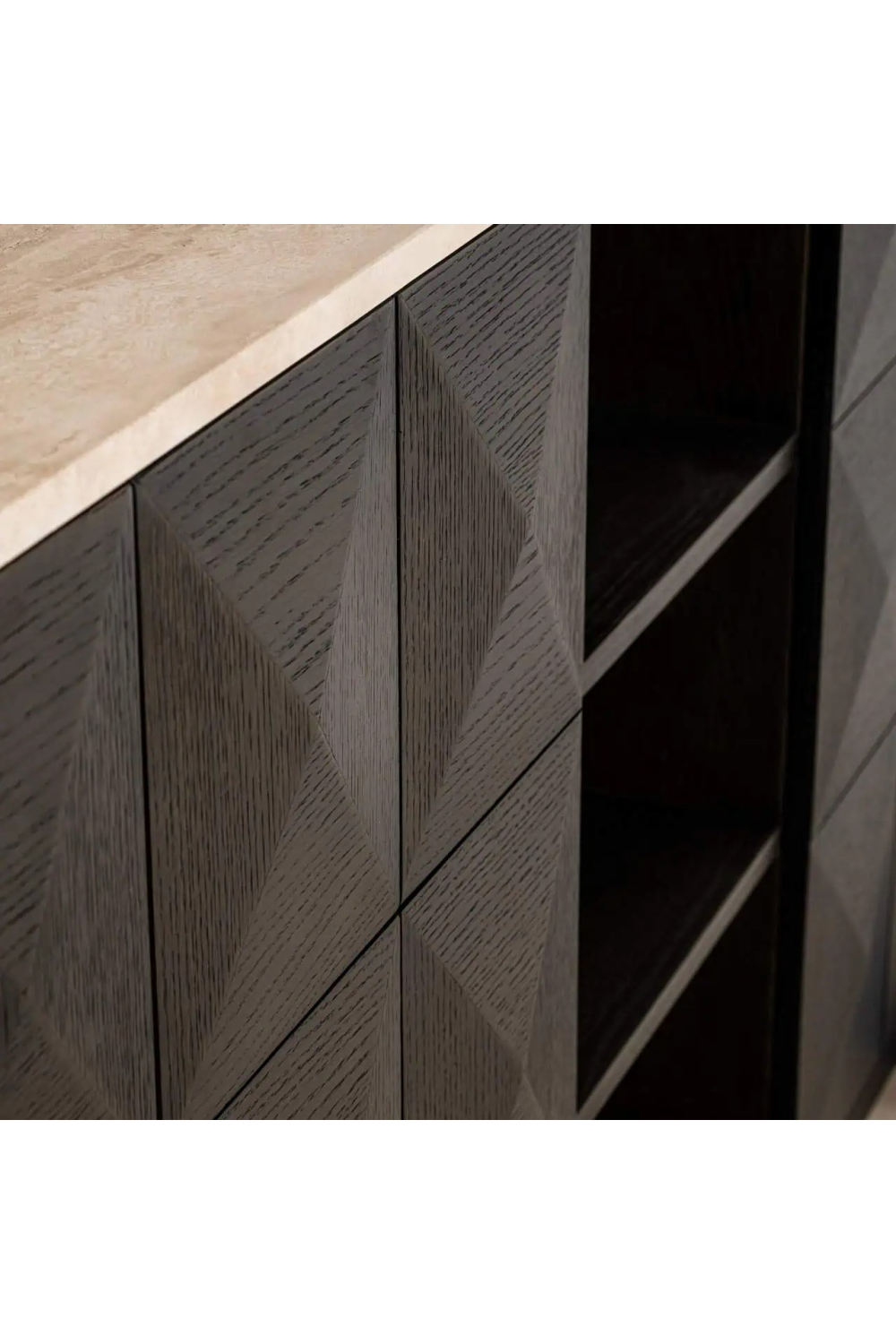 Travertine Top 4-Door Sideboard | Oroa.com