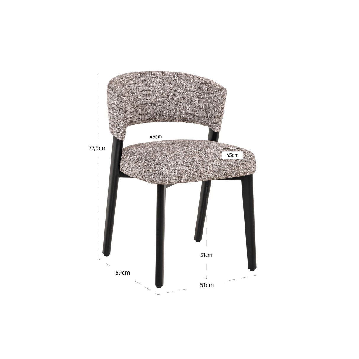Curved Back Dining Chair | Oroa.com