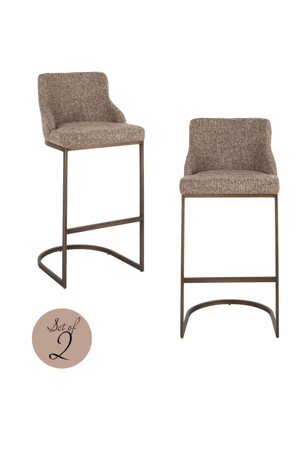 Brown Cantilevered Bar Stool Set (2) | Richmond Interiors Bolton | OROA.com