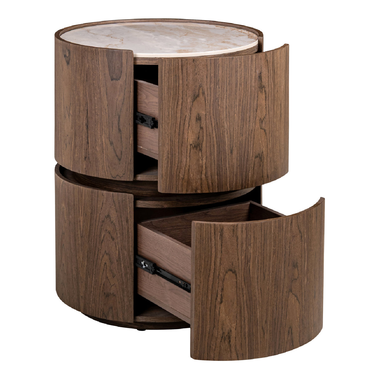 Modern European furniture - Round 2-Drawer Nightstand - www.oroa.com | Oroa.com