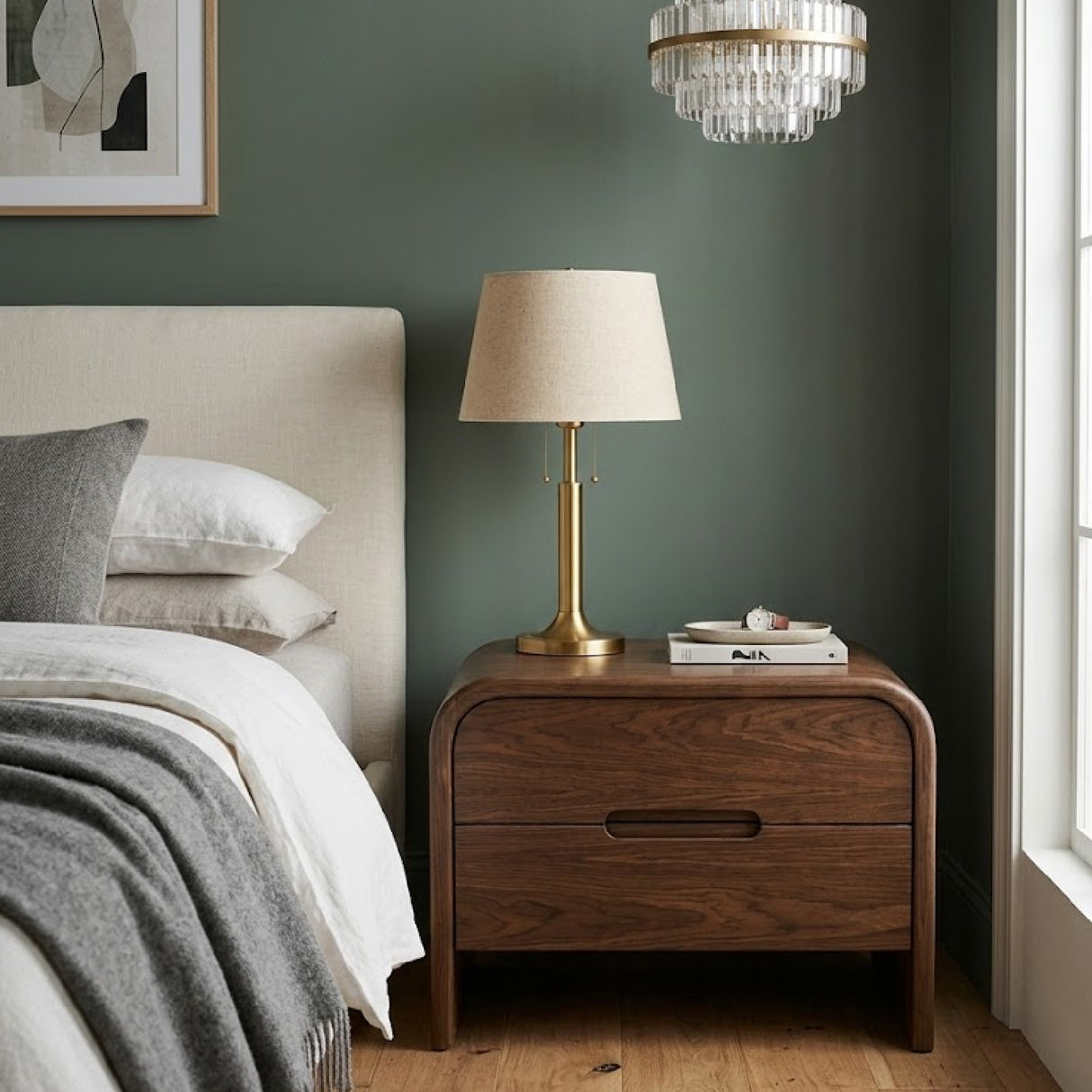 Modern European furniture - Brown Wooden 2-Drawer Nightstand - www.oroa.com | Oroa.com