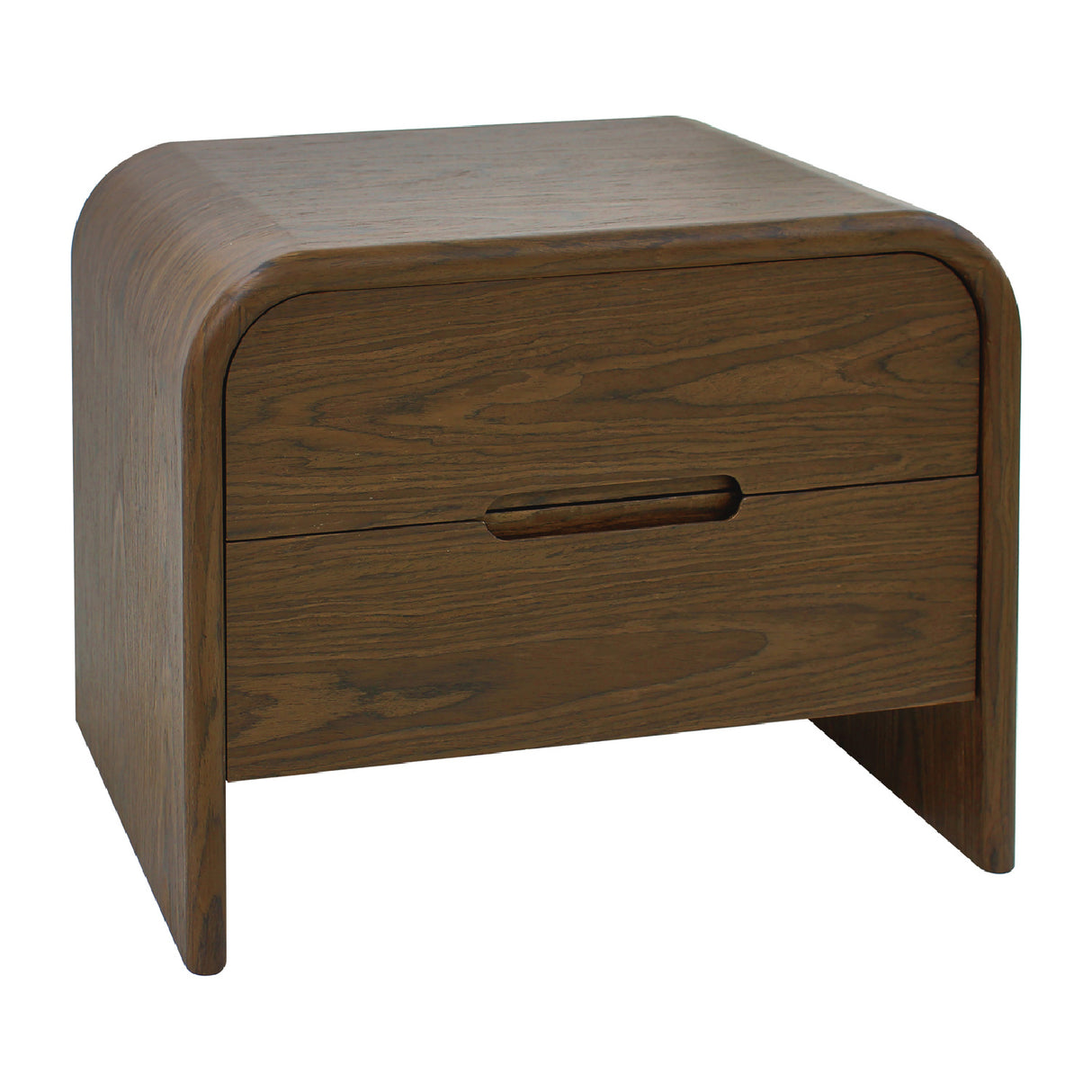 Modern European furniture - Brown Wooden 2-Drawer Nightstand - www.oroa.com | Oroa.com