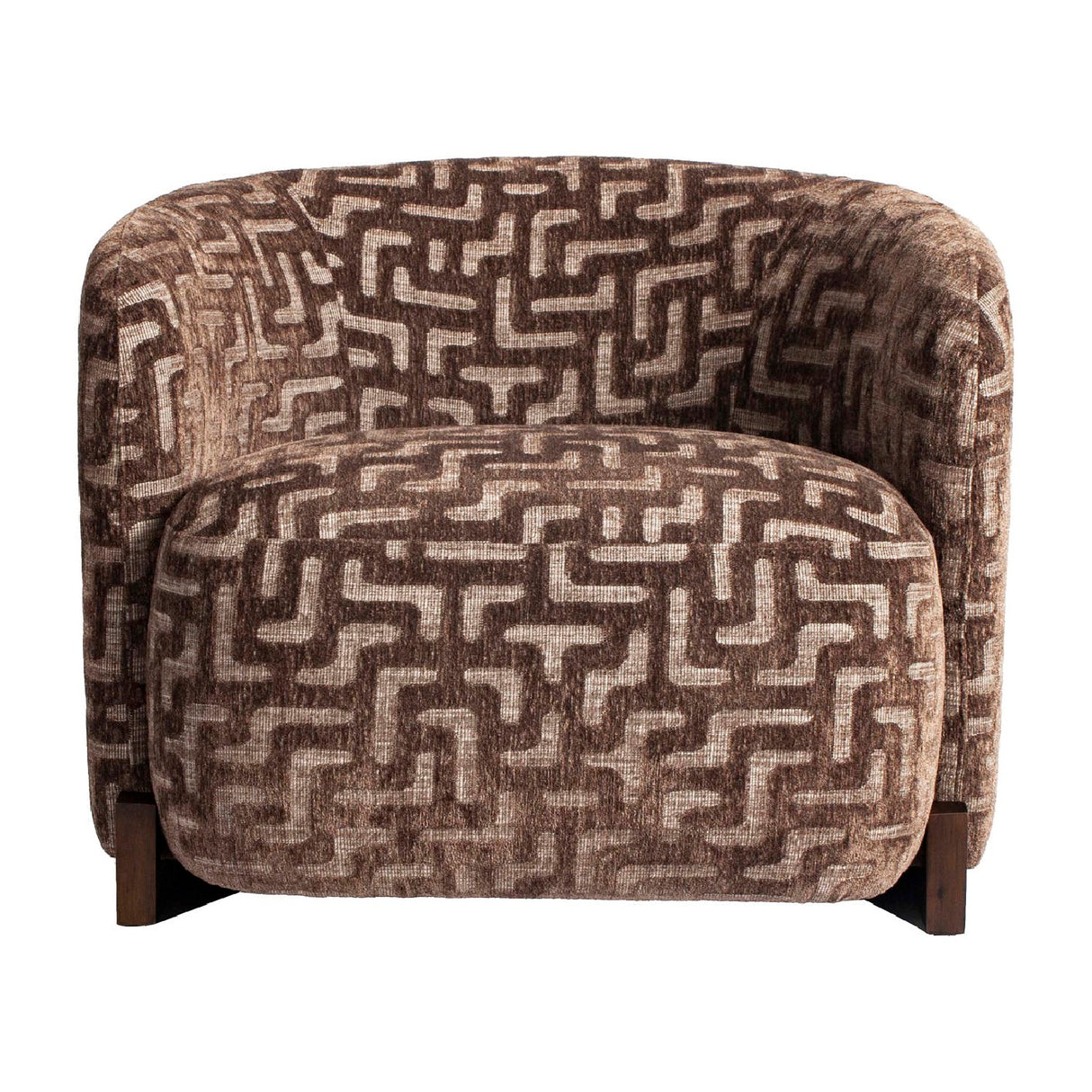 Contract furniture - Brown Patterned Curved Lounge Chair - www.oroa.com | Oroa.com