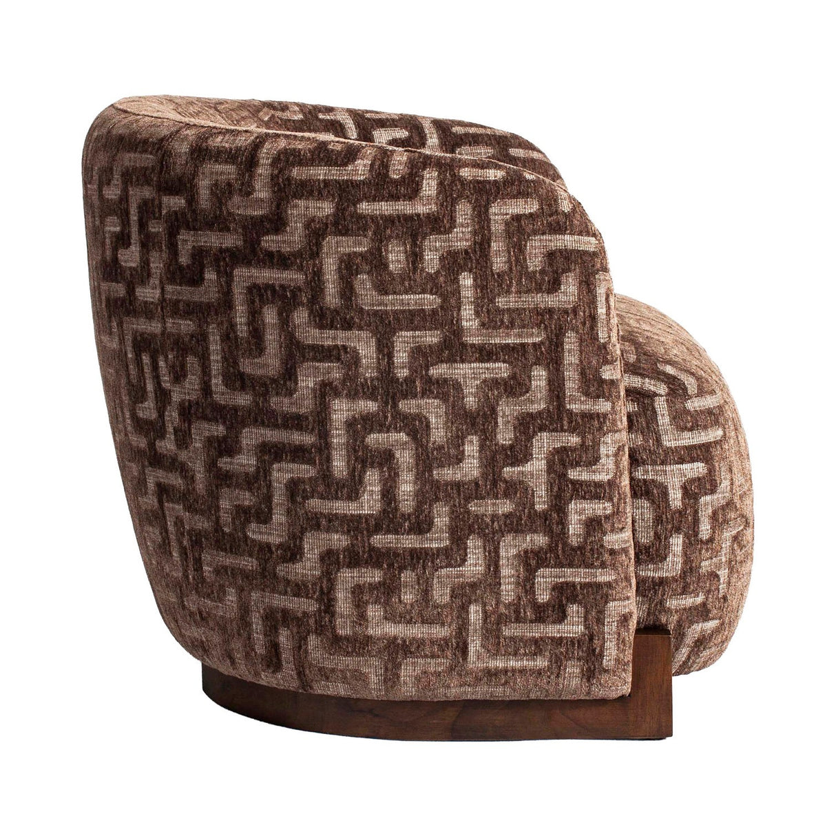 Contract furniture - Brown Patterned Curved Lounge Chair - www.oroa.com | Oroa.com