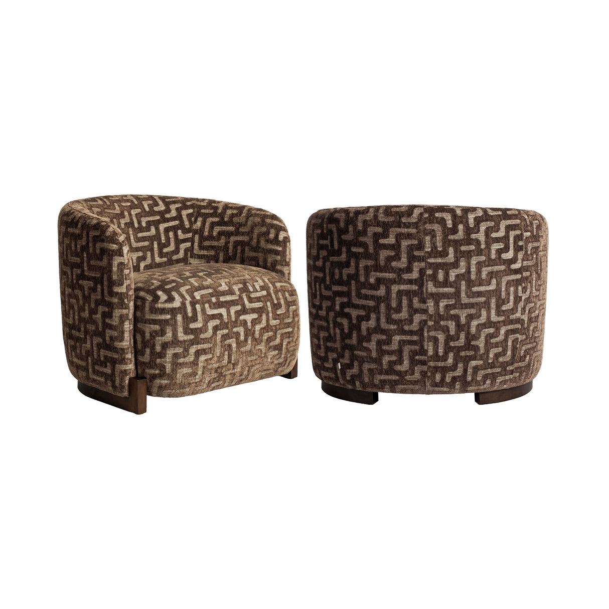 Contract furniture - Brown Patterned Curved Lounge Chair - www.oroa.com | Oroa.com