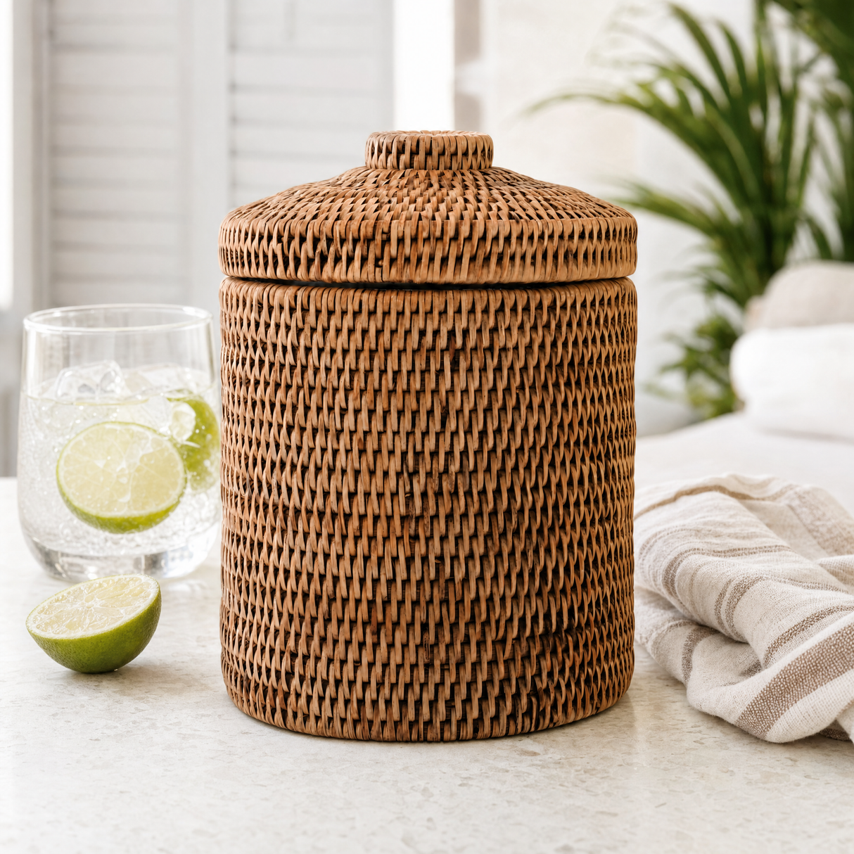 Hand Woven Wicker Rattan Ice Bucket - OROA
