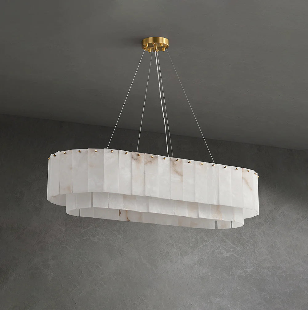 Rectangular Linear Alabaster Chandelier - OROA