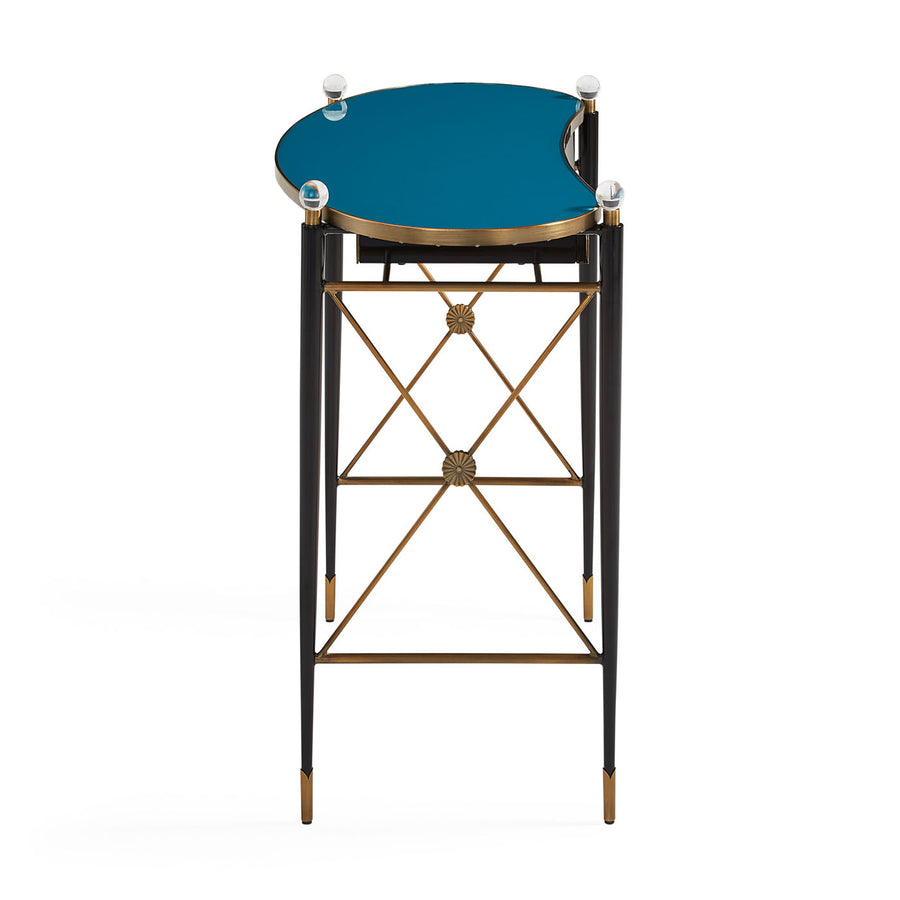 Teal Glass Writing Desk | Jonathan Adler Rider